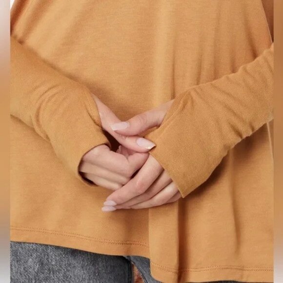 FREE PEOPLE Fresh and Clean Long Sleeve Tee Golden Nugget - Picture 3 of 7